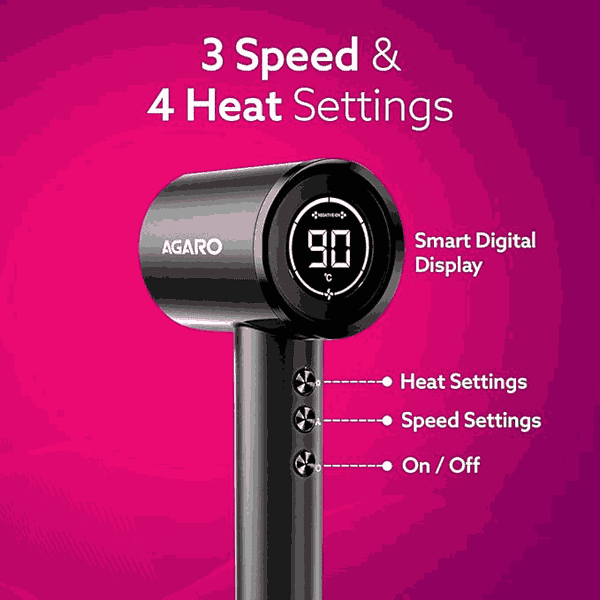 AGARO HD3240 Hair Dryer with Magnetic Nozzle and Diffuser3 - LXINDIA.COM