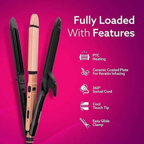 AGARO HS1719 4 in1 hair Straightener Black and Rose Gold2 - LXINDIA.COM