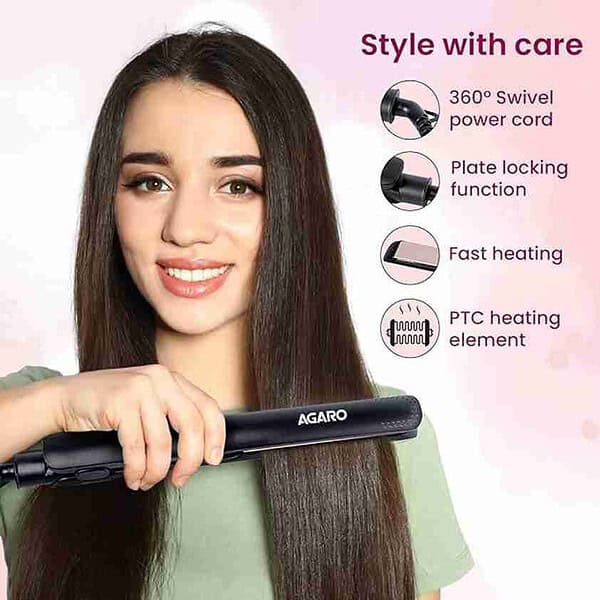 AGARO HS1907 Hair Straightener For Women Black3 - LXINDIA.COM