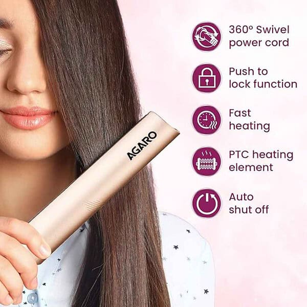 AGARO HS1937 Hair Straightener For Women Golden3 - LXINDIA.COM