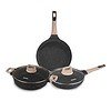 AGARO Imperial Granite 3pcs Non Stick Cookware Set Dark Grey - LXINDIA.COM