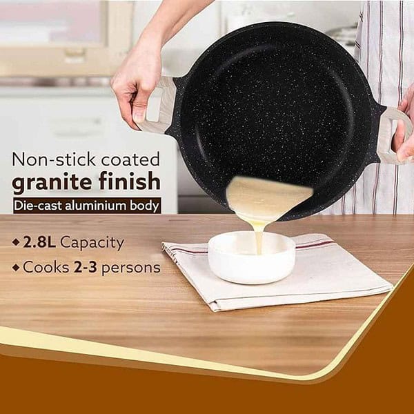 AGARO Imperial Granite Non Stick Kadai with Glass Lid 24cm Dark Grey1 - LXINDIA.COM