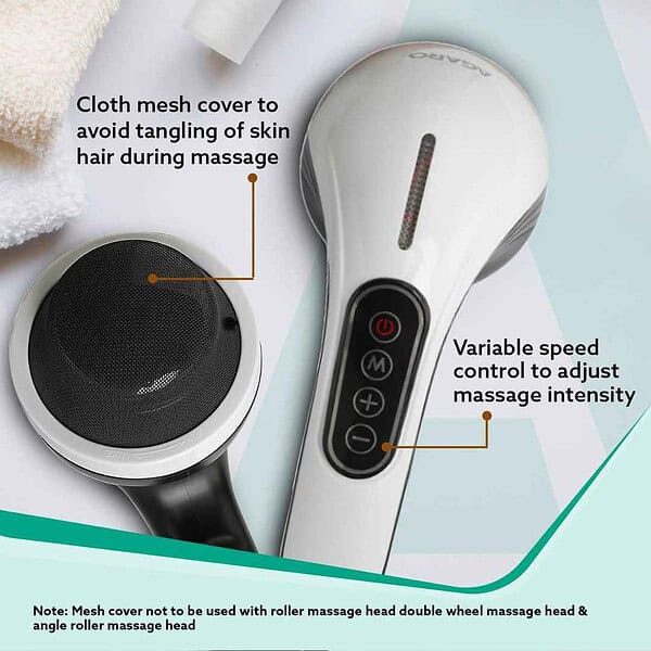 AGARO MARVEL Electric Handheld Full Body Massager White2 - LXINDIA.COM