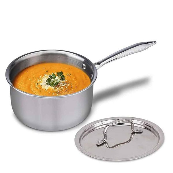 AGARO Regency Triply Steel Saucepan with Lid 14 cm - LXINDIA.COM