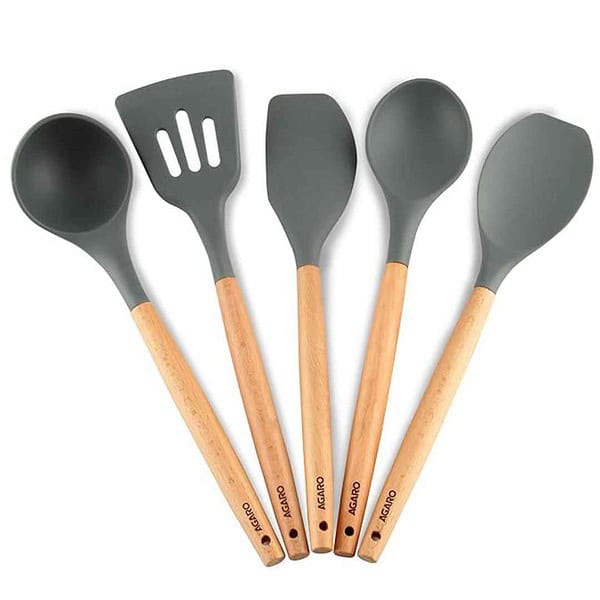 AGARO Royal Silicone Spatula Set of 5 Grey - LXINDIA.COM