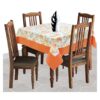 AIRWILL Cotton Floral Pattern 4 Seater Table Cloth Orange 2 - LXINDIA.COM