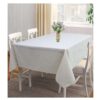 AIRWILL Cotton Solid Pattern 4 Seater Square Table Cover White 2 - LXINDIA.COM