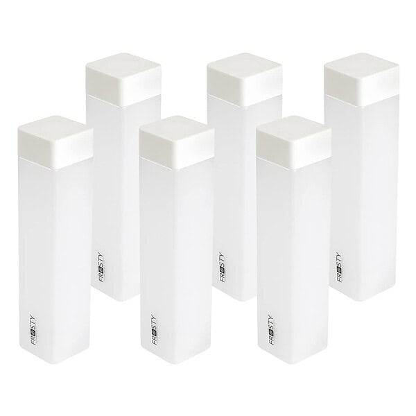 AQUAWARE Frosty Fridge Square Water Bottle Set of 6 White - LXINDIA.COM