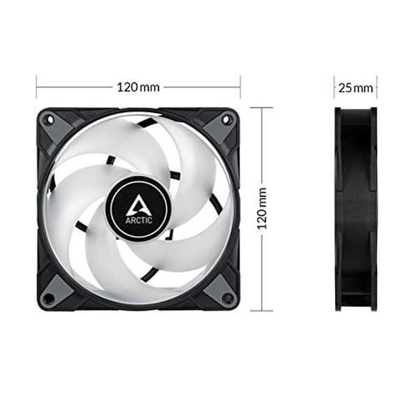 ARCTIC P12 120mm PWM PST A RGB CPU Case Cooling Fan Black 1 - LXINDIA.COM