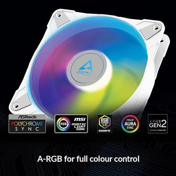 ARCTIC P12 PWM PST A RGB Case Fan 120 mm PWM case Fan White 2 - LXINDIA.COM