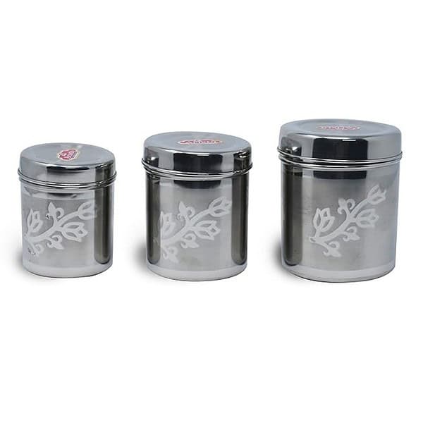 ARISTO Stainless Steel Container 300 ml 500 ml 650 ml 3 Pieces Silver 1 - LXINDIA.COM