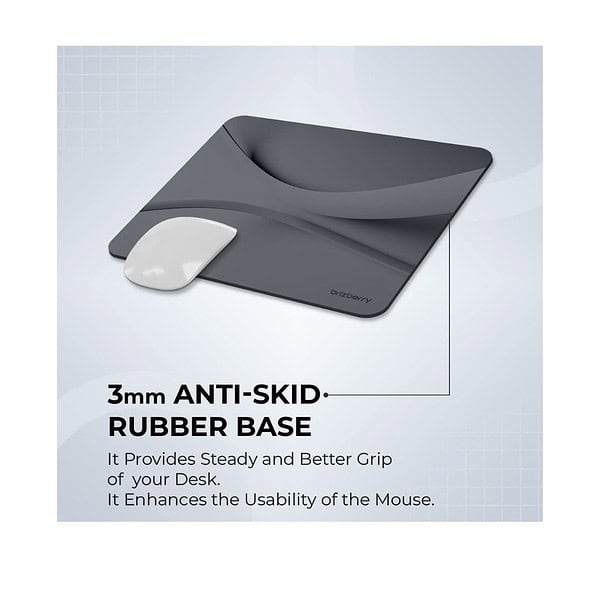 ARTBRIZ Brizberry Mouse Pad Anti Skid Rubber Base ArtPro Dark Grey Pack of 1 3 - LXINDIA.COM