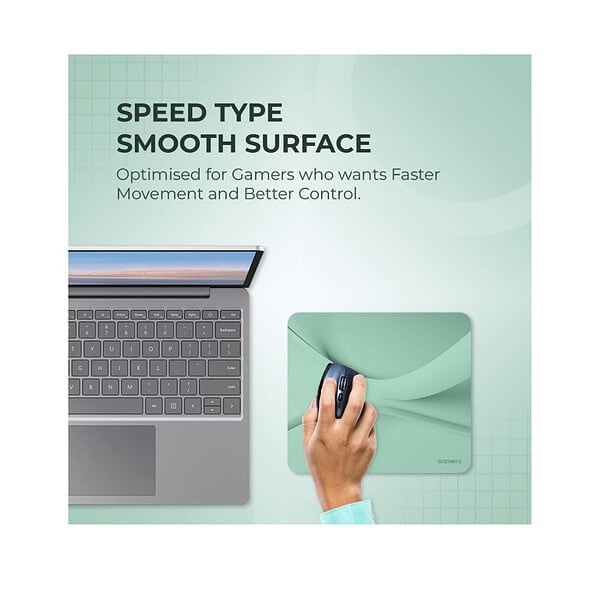 ARTBRIZ Brizberry Mouse Pad Anti Skid Rubber Base ArtPro Green Pack of 1 2 1 - LXINDIA.COM