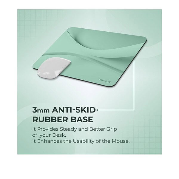 ARTBRIZ Brizberry Mouse Pad Anti Skid Rubber Base ArtPro Green Pack of 1 3 1 - LXINDIA.COM