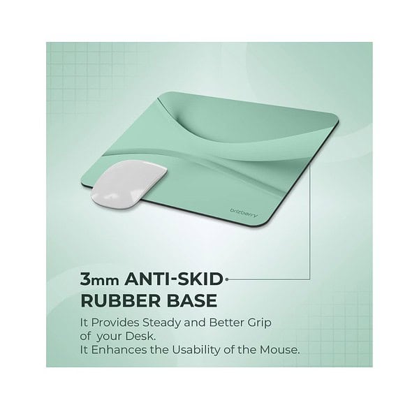 ARTBRIZ Brizberry Mouse Pad Anti Skid Rubber Base ArtPro Green Pack of 1 3 - LXINDIA.COM