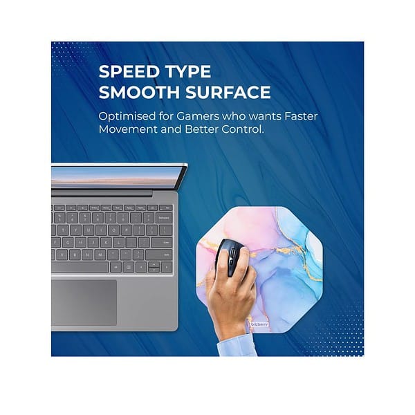 ARTBRIZ Brizberry Mouse Pad Anti Skid Rubber Base Marble Texture 1 Octagon Pack of 1 2 - LXINDIA.COM