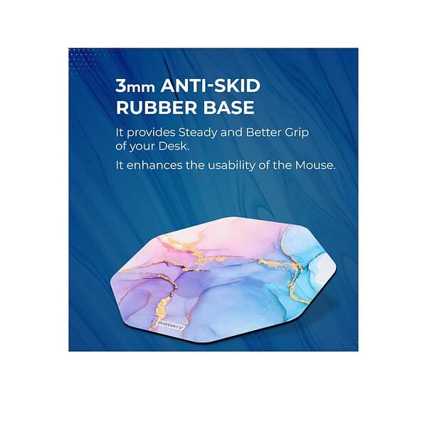 ARTBRIZ Brizberry Mouse Pad Anti Skid Rubber Base Marble Texture 1 Octagon Pack of 1 3 - LXINDIA.COM