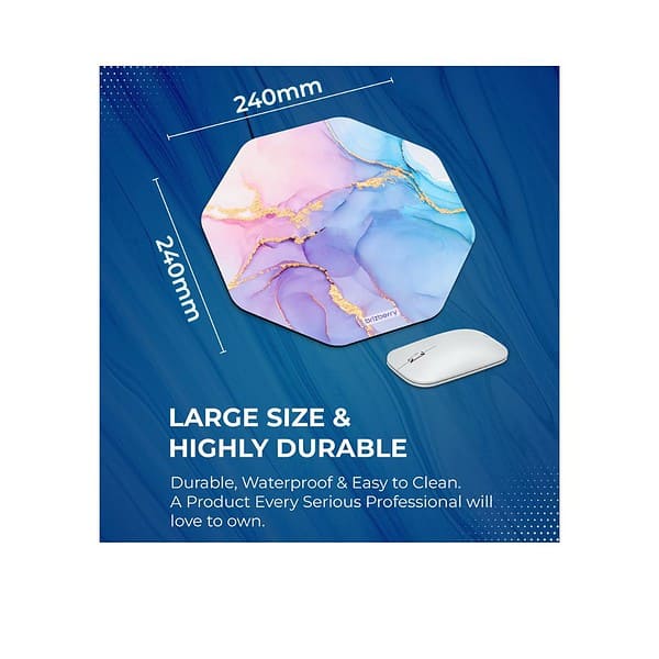 ARTBRIZ Brizberry Mouse Pad Anti Skid Rubber Base Marble Texture 1 Octagon Pack of 1 4 - LXINDIA.COM