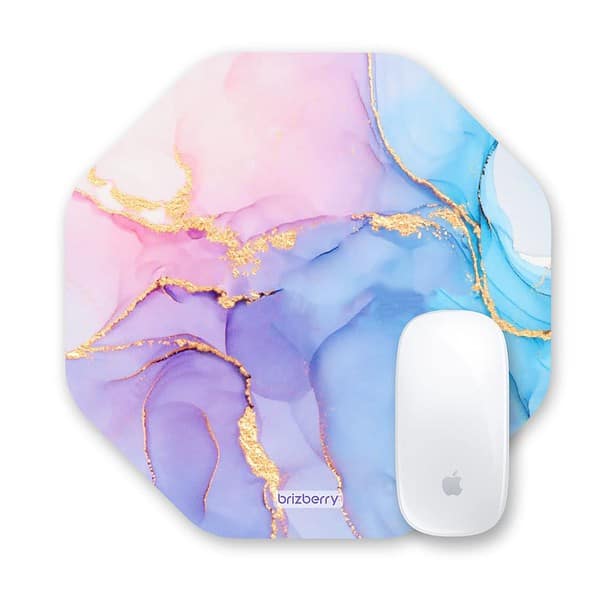 ARTBRIZ Brizberry Mouse Pad Anti Skid Rubber Base Marble Texture 1 Octagon Pack of 1 - LXINDIA.COM