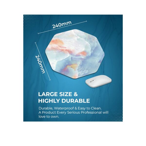 ARTBRIZ Brizberry Mouse Pad Anti Skid Rubber Base Marble Texture 3 Octagon Pack of 1 3 - LXINDIA.COM