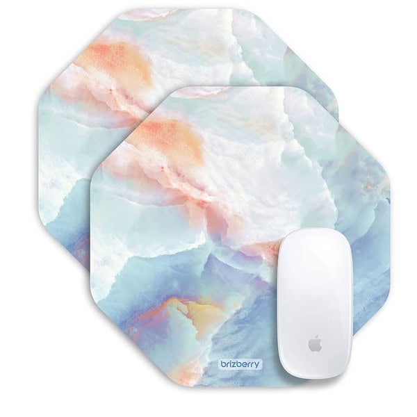 ARTBRIZ Brizberry Mouse Pad Anti Skid Rubber Base Marble Texture 3 Octagon Pack of 2 - LXINDIA.COM