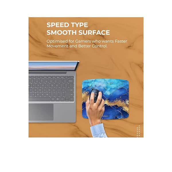 ARTBRIZ Brizberry Mouse Pad Anti Skid Rubber Base Marble Texture 4 New Curved Rectangle Pack of 1 2 - LXINDIA.COM