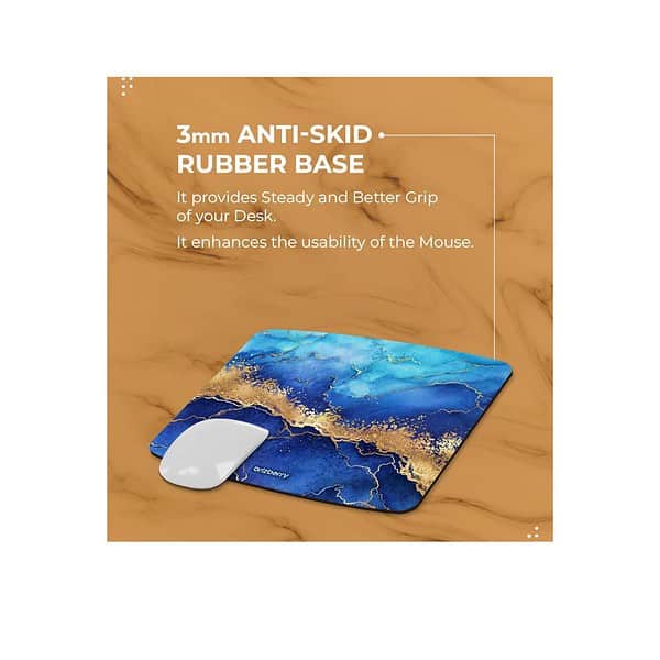 ARTBRIZ Brizberry Mouse Pad Anti Skid Rubber Base Marble Texture 4 New Curved Rectangle Pack of 1 3 - LXINDIA.COM