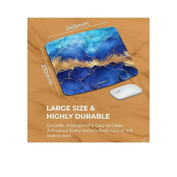 ARTBRIZ Brizberry Mouse Pad Anti Skid Rubber Base Marble Texture 4 New Curved Rectangle Pack of 1 4 - LXINDIA.COM