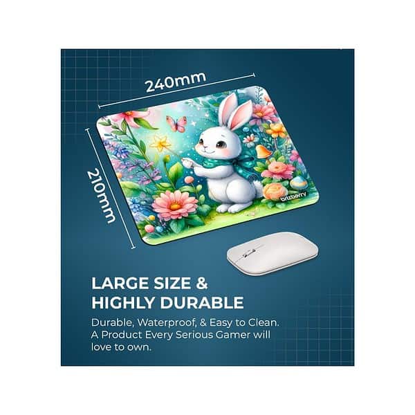 ARTBRIZ Brizberry Mouse Pad Anti Skid Rubber Base Rabbit 2 PACK of 1 3 - LXINDIA.COM