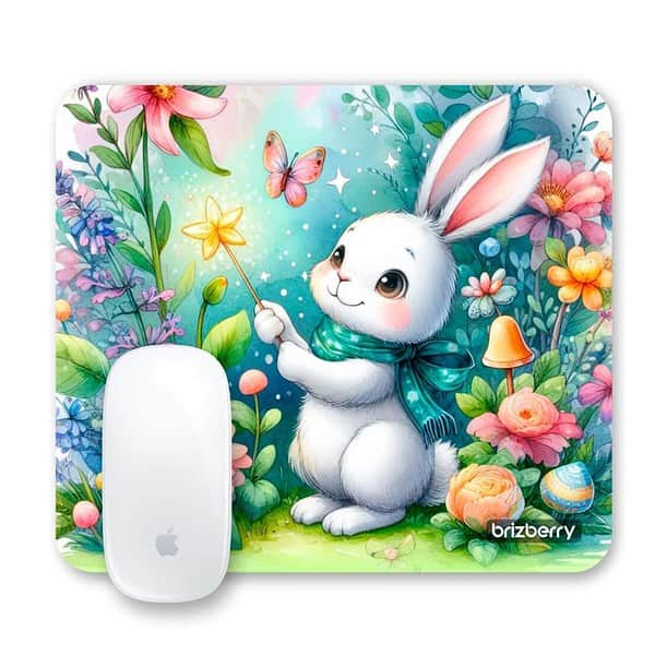 ARTBRIZ Brizberry Mouse Pad Anti Skid Rubber Base Rabbit 2 PACK of 1 min - LXINDIA.COM