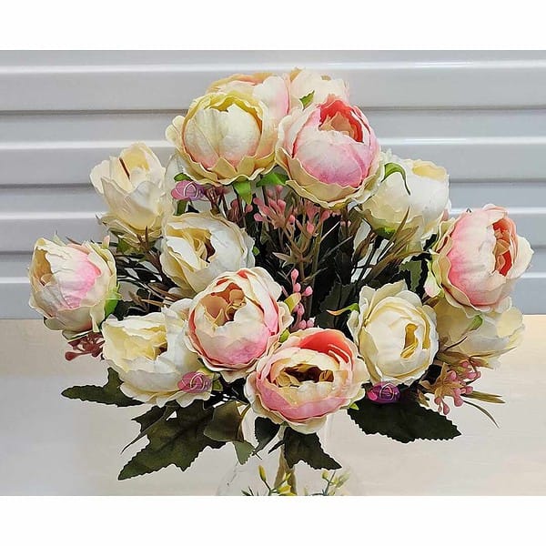 ARTSY Polyester Artificial Flowers For Decoration Pack Of 2 Piece Pink b - LXINDIA.COM