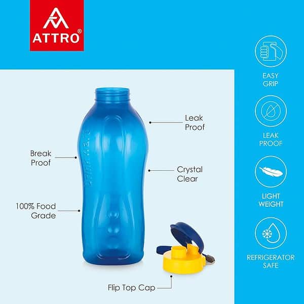 ATTRO Drinkware Gym 2 Liter Blue Bottle A - LXINDIA.COM