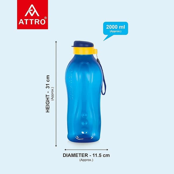 ATTRO Drinkware Gym 2 Liter Blue Bottle B - LXINDIA.COM