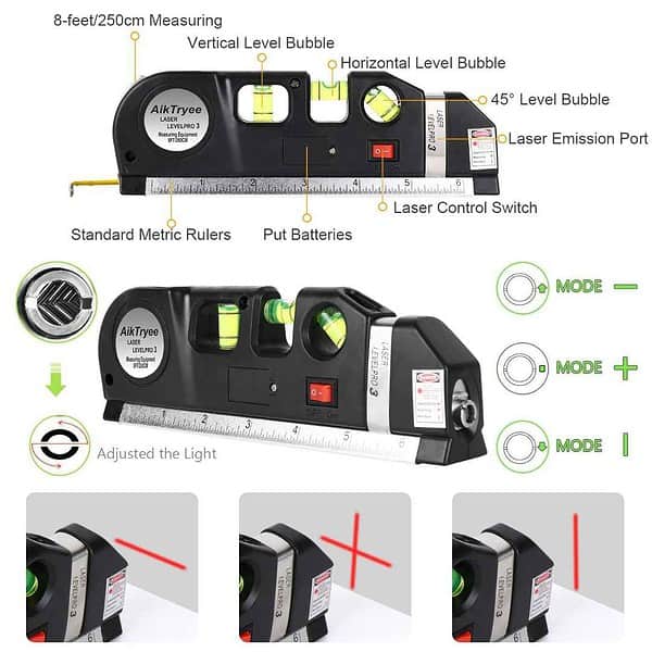 AikTryee Multipurpose ABS Laser Level Line Tool Kit2 - LXINDIA.COM