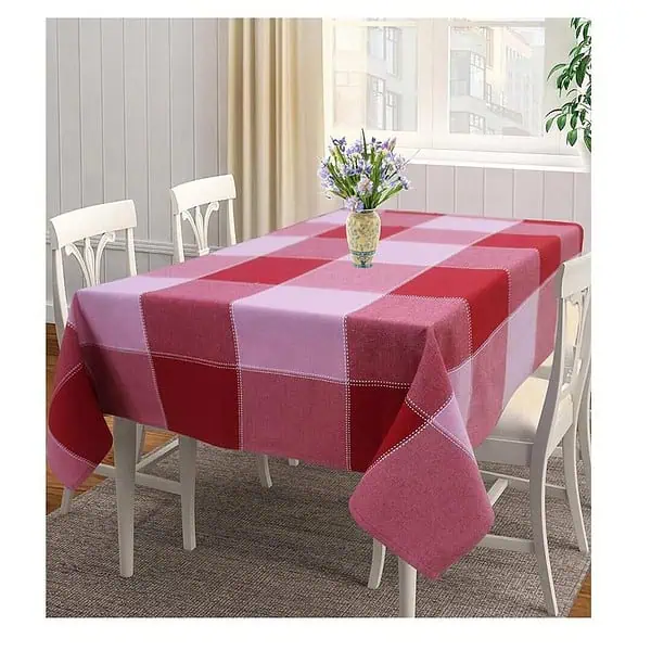 Airwill 100 Cotton Checkered Pattern 4 Seater Square Table Cover 2 - LXINDIA.COM