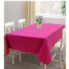 Airwill Cotton Solid Pattern 4 Seater Square Table Cover SizedPink 1 1 - LXINDIA.COM