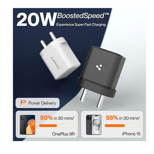 Ambrane 20W Type C Mobile Charger Adapter Charge 20 White 2 - LXINDIA.COM