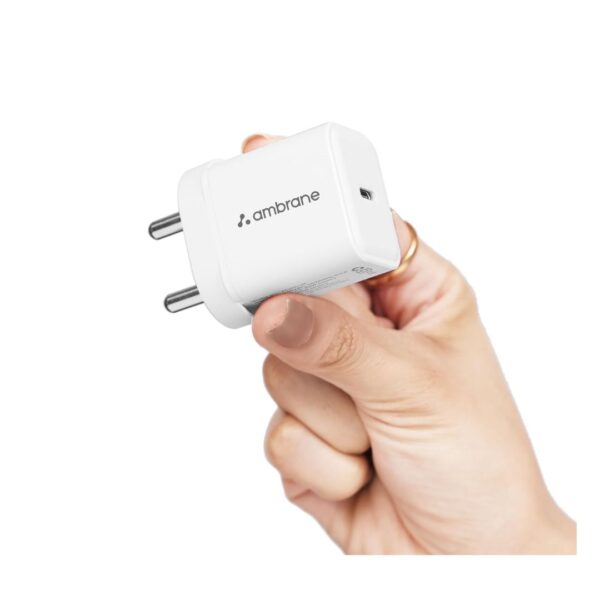 Ambrane 20W Type C Mobile Charger Adapter Charge 20 White - LXINDIA.COM