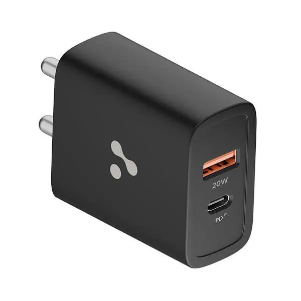 Ambrane 20W USB Dual Port BoostedSpeed Charger Black Raap H11 - LXINDIA.COM