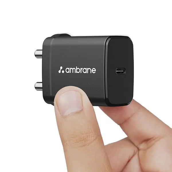 Ambrane 25W Type C Mobile Charger Black Charge 25 - LXINDIA.COM