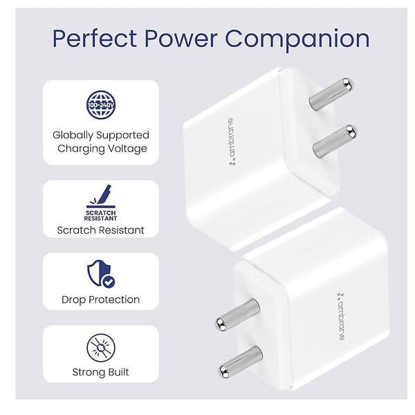 Ambrane USB Mobile Charger AdapterRaap S1 White 4 - LXINDIA.COM