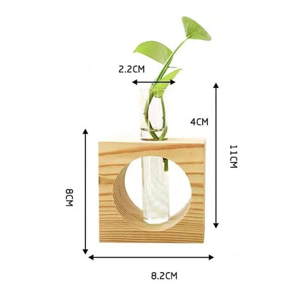 Ancient Shoppee Wooden 1 Glass Test Tube Flower Vase 2 1 - LXINDIA.COM