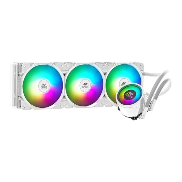 Ant Esports ICE 360mm Addressable RGB 2600 RPM AIO CPU Liquid Cooler White - LXINDIA.COM