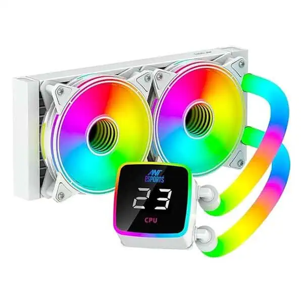 Ant Esports ICE Glow 240 ARGB 240mm ARGB Liquid Cooler AIO White - LXINDIA.COM