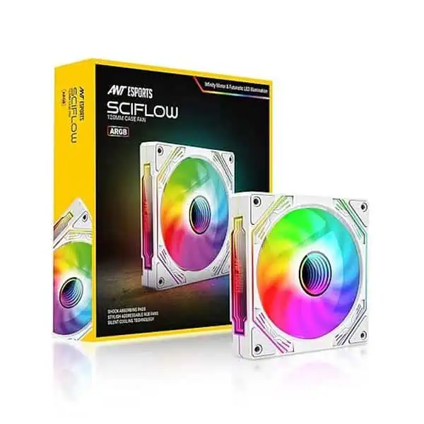 Ant Esports Sciflow 120mm ARGB Case Fan White - LXINDIA.COM