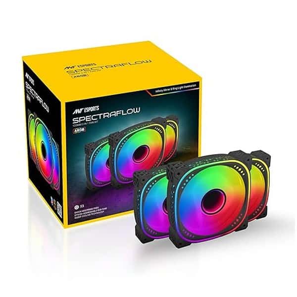 Ant Esports Spectraflow 120mm 3 IN 1 ARGB Case Fan Kit Black 1 - LXINDIA.COM