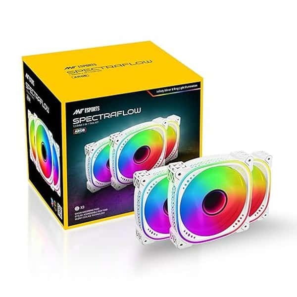 Ant Esports Spectraflow 120mm 3 IN 1 ARGB Case Fan Kit White 1 - LXINDIA.COM