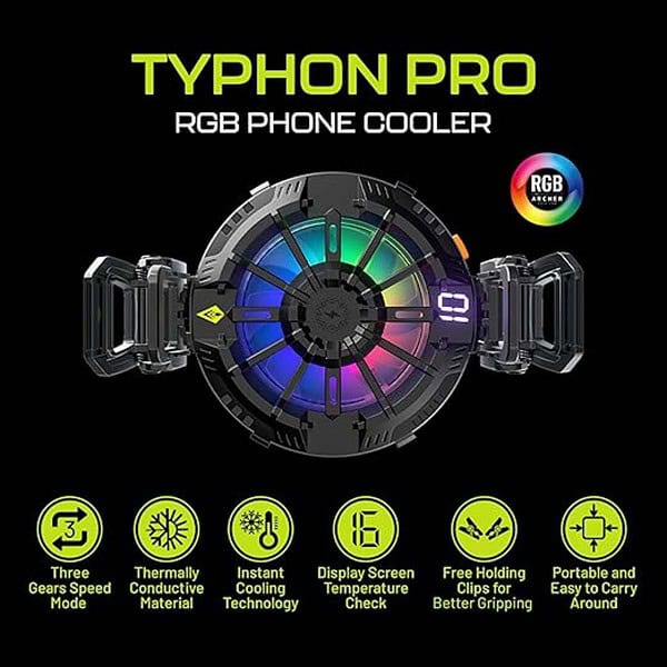 Archer Tech Lab Typhon Pro Dual Mode Phone Cooler for Instant Cooling Single Fan 3 - LXINDIA.COM