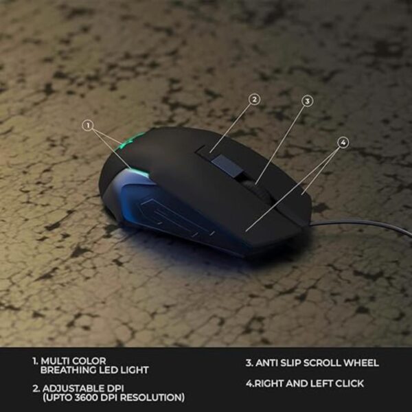 Arctic Fox Wired USB Gaming Mouse DPI Upto 3600 3 - LXINDIA.COM