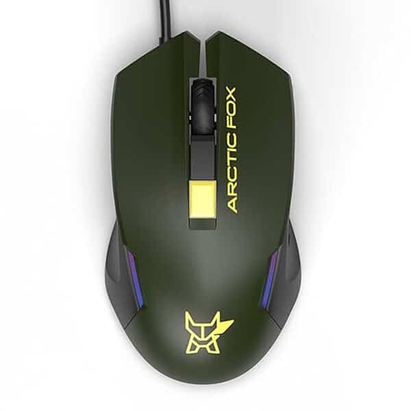 Arctic Fox Wired USB Gaming Mouse DPI Upto 3600 Forest Olive 1 - LXINDIA.COM